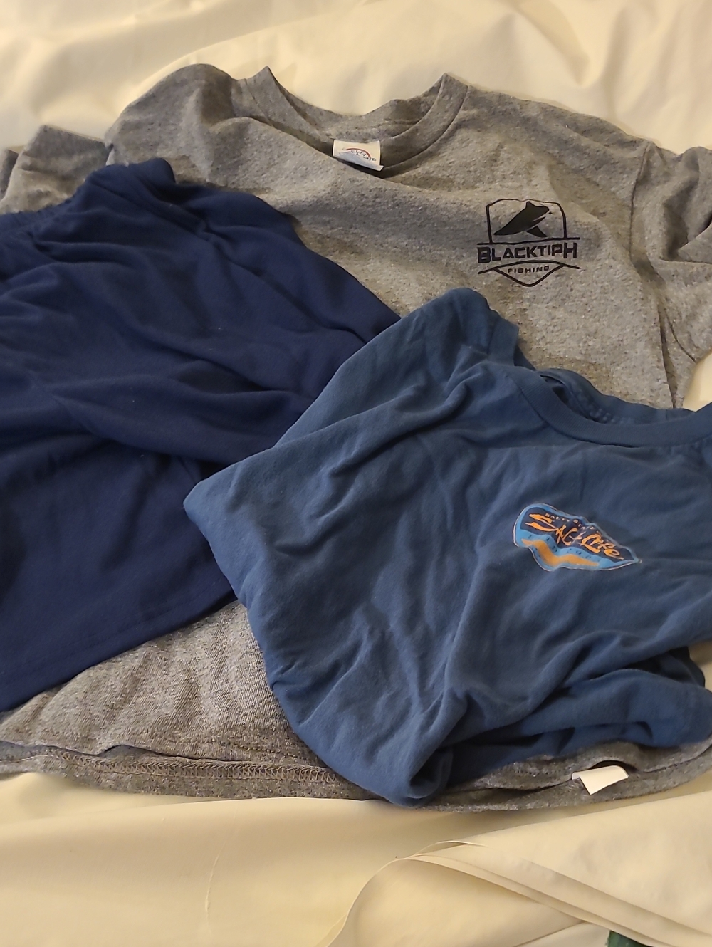 Black Kids Gray & Blue Short-Sleeve Logo Tees With Shorts